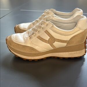 Veronica Beard white , Cream and Tan Sneakers